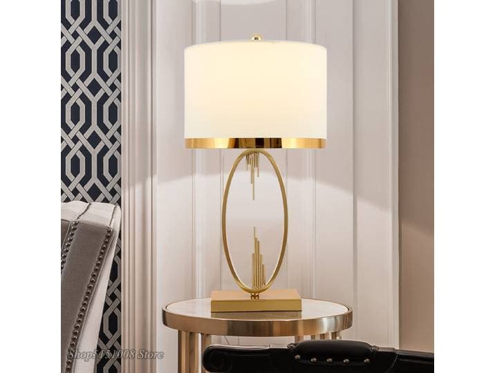 Lampes de table en forme de tuyau en métal moderne, lampe de salon nordique, lampe de chambre à coucher en tissu, décoration d'intérieur, lampe de bureau