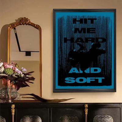 Inspired Living Hit Me Hard And Soft Vintage Music Poster On Kraft Paper For Aesthetic Room Decor 1 50x70cm Unframed
