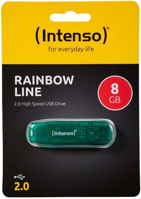 Intenso Clé USB 2.0 8 Go RainbowLine verte 65 x 19 x 9 mm (3502460)