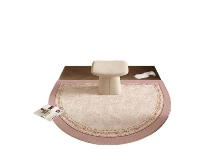 LuoAXINN Teppich Rosa Blumenmuster Halbrunder Flauschige Schminktisch-Fußmatte, Heimdekoration, Teppiche for Wohnzimmer, Schlafzimmer(Color 1,140x200cm)