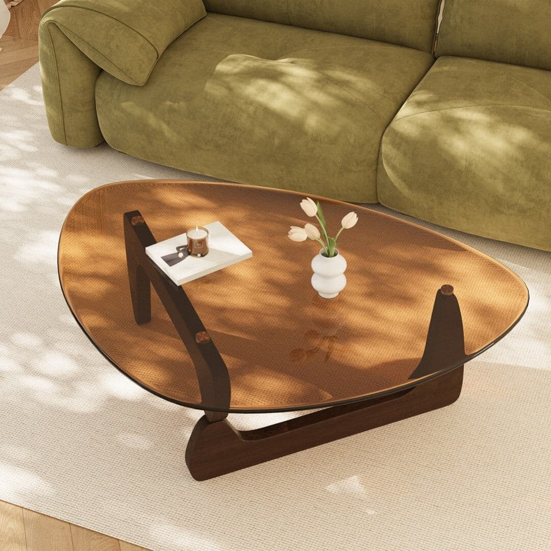 George Oliver Abstract Coffee Table with Storage Brown 42cm H X 110.5cm W X 76.5cm D