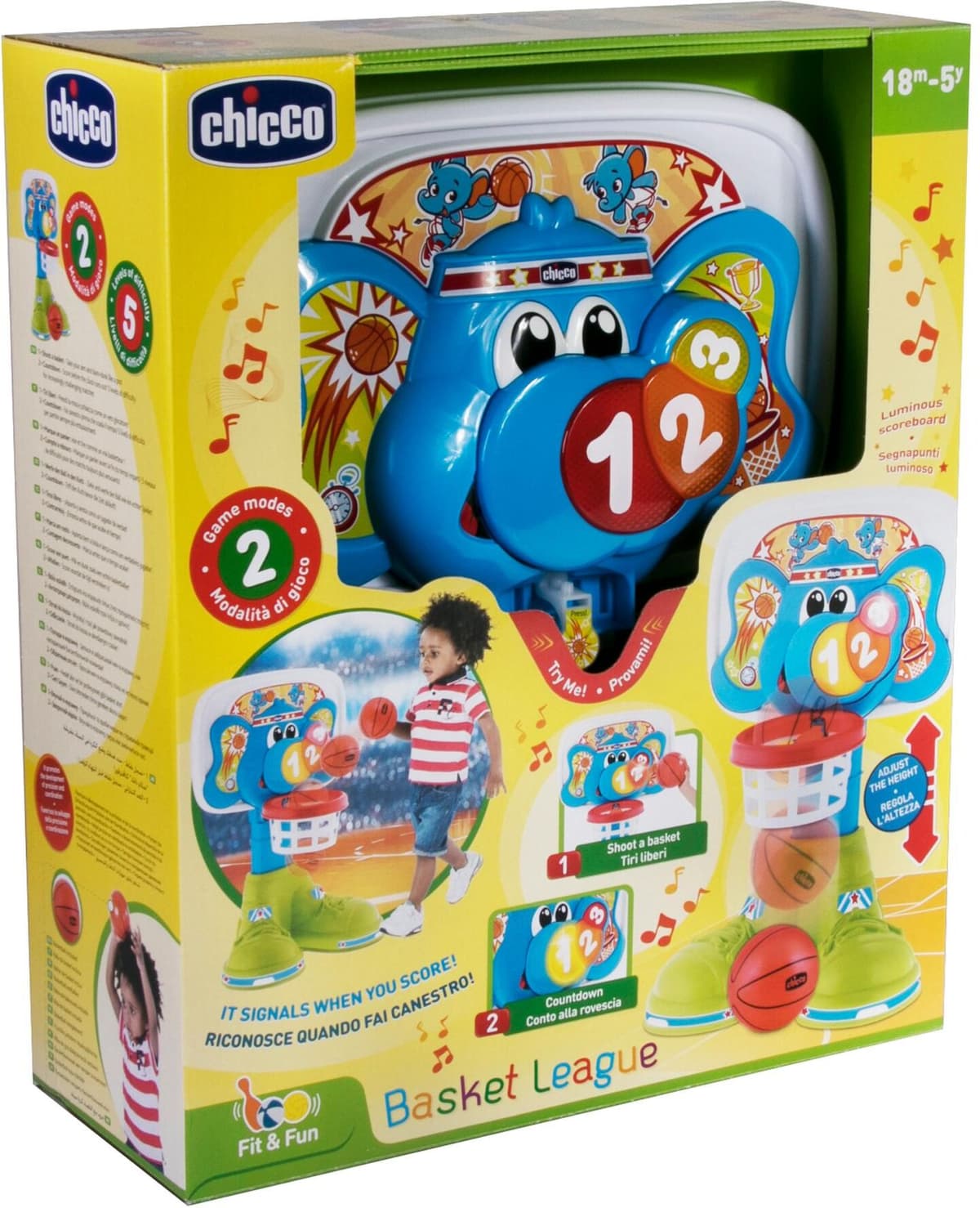 Lernspielzeug CHICCO "Basket League", Kinder, bunt, Kunststoff, Lernspielzeug Lernspielzeug bunt Einheitsgröße