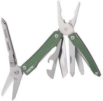 Smart Shopping Spot Mini Multi Functional EDC Tool With Scissors, Screwdriver, Pliers & Bottle Opener Compact Folding Tool green