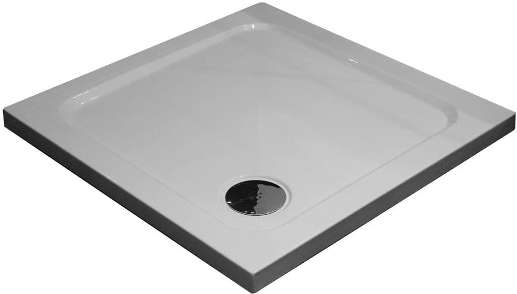 Belfry Bathroom Slimline 35Mm 900X800 Rectangle Black Gloss Stone Shower Tray White 3.5cm H x 100cm W x 90cm D