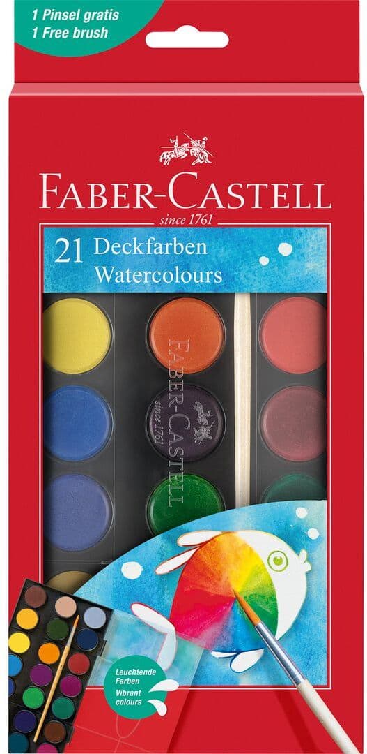 FABER-CASTELL Vattenfärg 21 färger inkl pensel