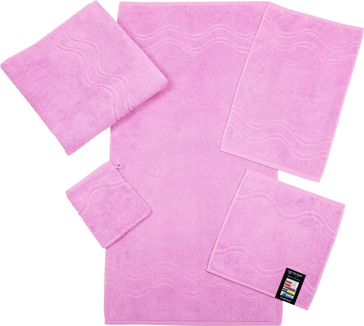 Gästehandtuch ROSS "Cashmere feeling", lila (mauve), B:30cm L:50cm, Frottier, Baumwolle, Handtücher, Gästehandtuch, 100% Baumwolle, mit Wellen-Bordüre, grosse Farbauswahl mauve B/L: 30cmx50cm, 6 Stk., Frottier