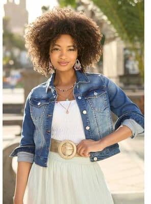 Plus Size Women's Essential Stretch Denim Jacket by Joe Browns in Medium Blue (Size 22 W)
