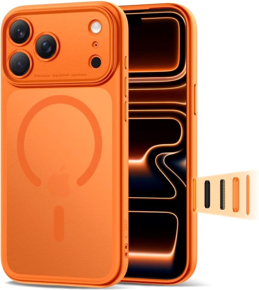 Tech-Protect - iPhone 17 Pro Magpeak Cover - MagSafe Kompatibel - Matte Cosmic Orange