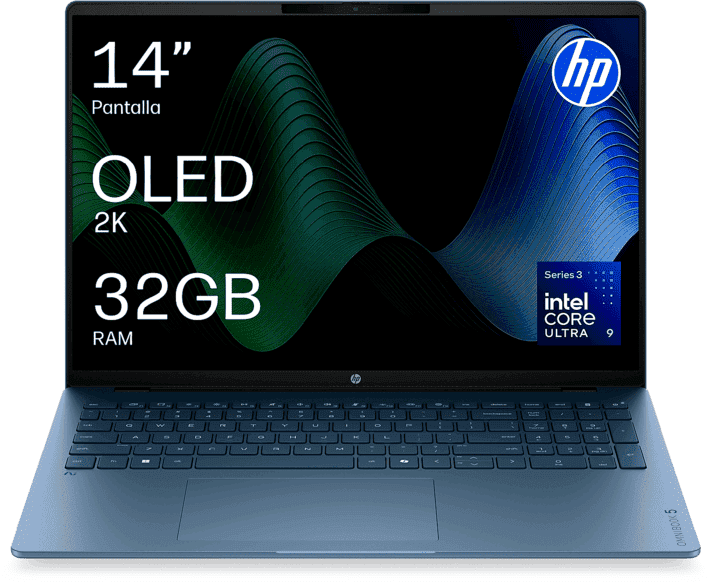 Portátil - HP OmniBook 5 Next Gen AI 14-hh0002ns Copilot+PC, 14"2K, Intel® Core™ Ultra 9 386H,50 TOPS, 32GB RAM, 1TB SSD, Windows11 Home, Sin cargador