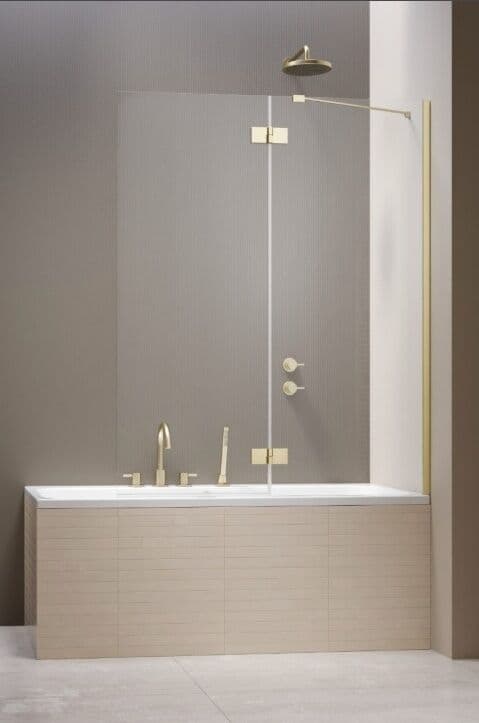 Radaway Essenza Brushed Light Gold PND II parawan nawannowy 140cm prawy szczotkowane jasne złoto/przejrzyste 110002140-98-01R