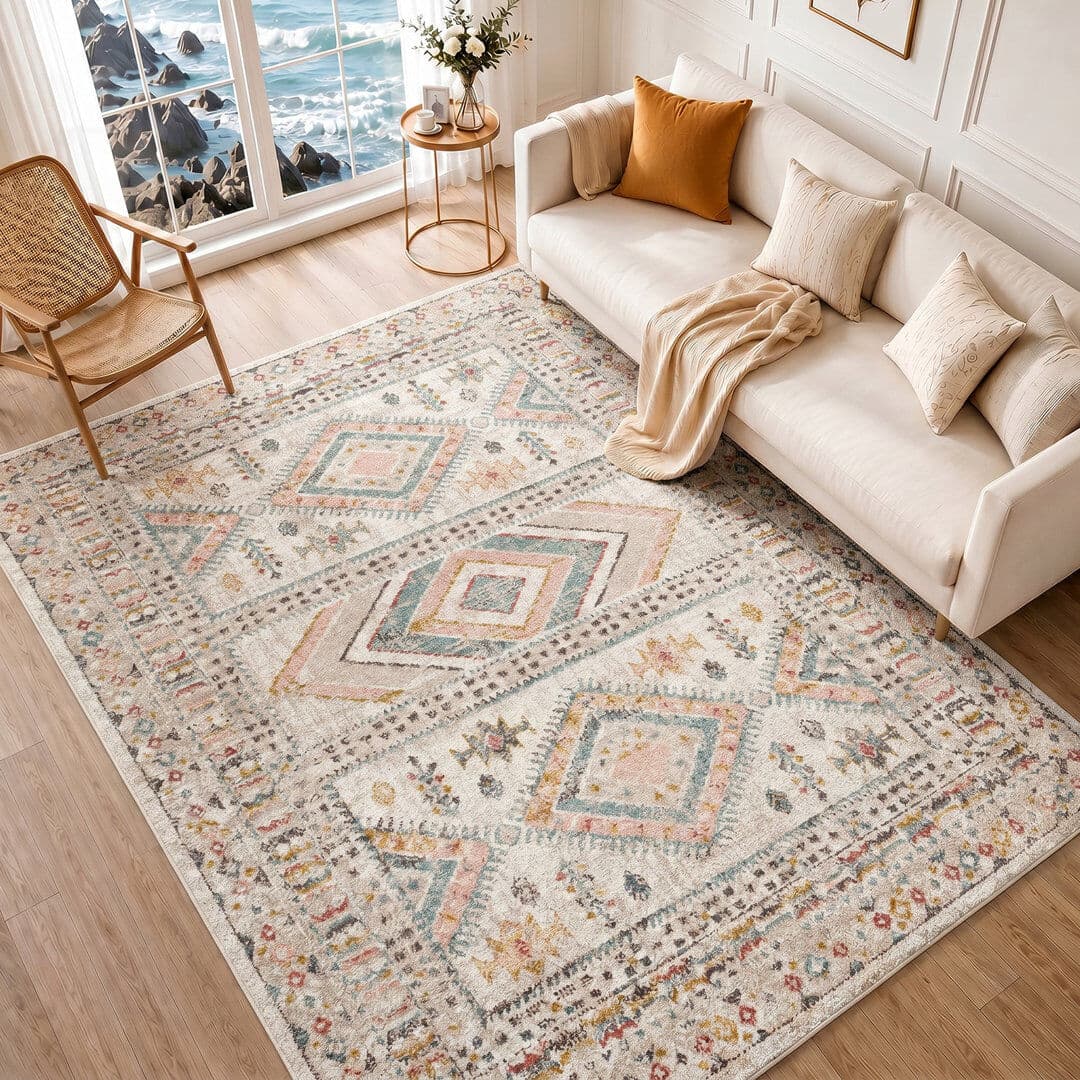 Blue Elephant Eldon Pale Pink/Teal Rug Pink/Teal Rectangle 240 x 310 cm