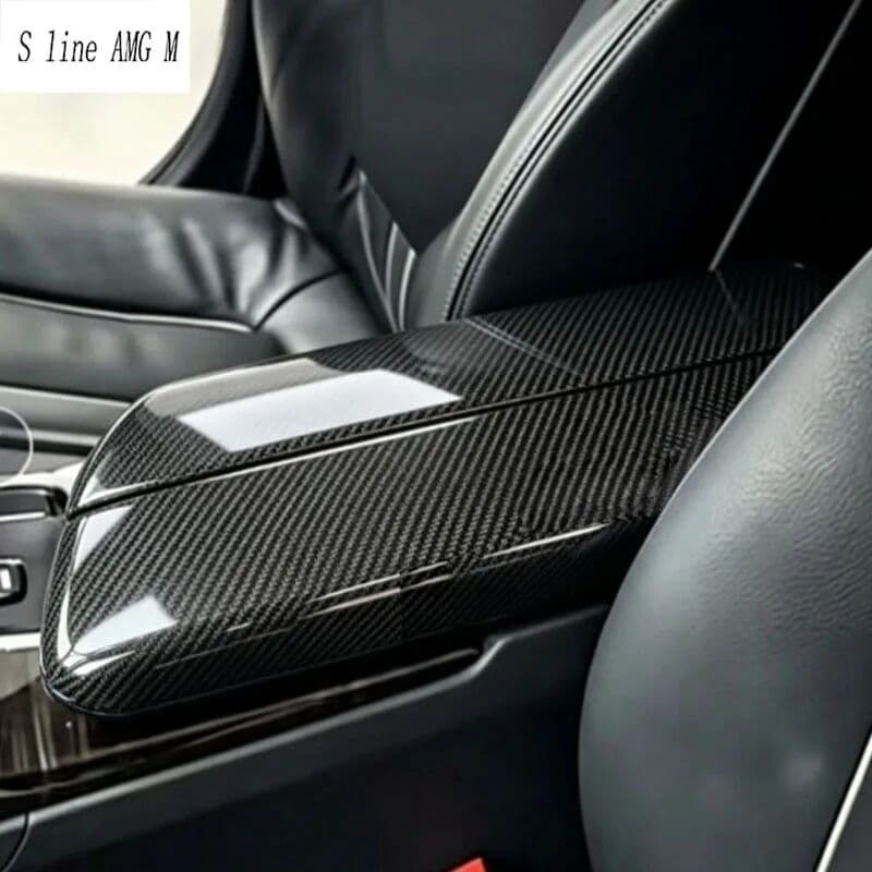 S line AMG M Car Styling Center Console Armrest Box Cover Sticker Trim For BMW 5 Series G38 G30 RHD 2018-2023 Carbon Fiber Sport Accessories