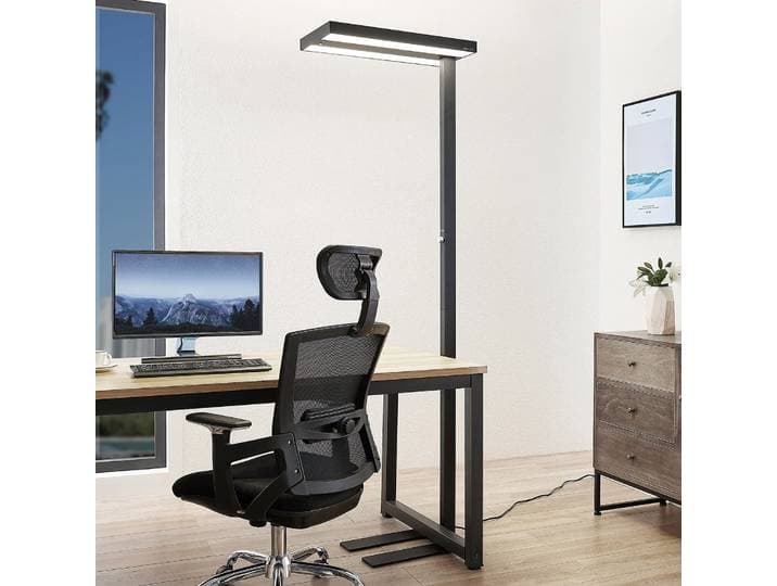 Lampe sur pied Logan noir à intensité variable avec capteur - Arcchio Logan Pro - Bureau / espaces de travail - Moderne - Aluminium - Angulaire