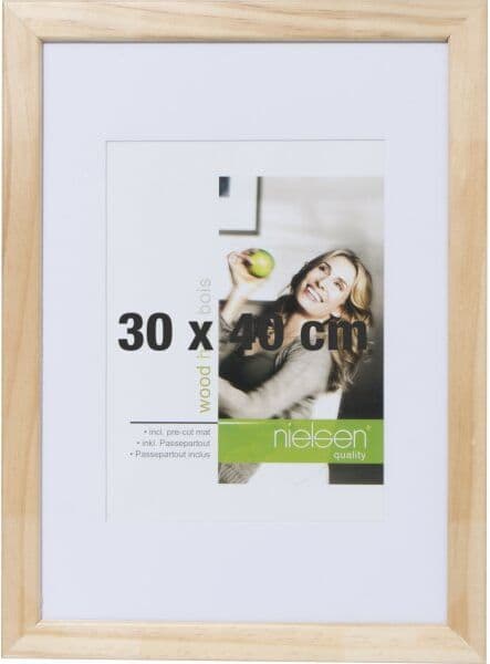 Nielsen Rammer Apollo Passepartout Ramme   50x60   30x40   Natur