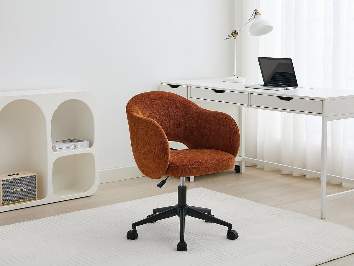 Vente-unique Bureaustoel - Stof met textuur - Terracotta - ACACILIO