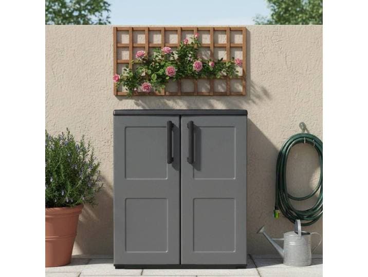Armoire d'Extérieur Arisa Dmora en Plastique Gris 68x37x84h cm