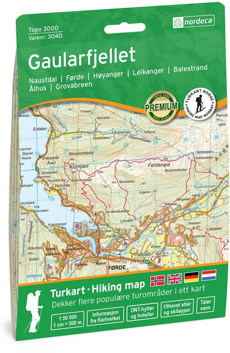 Nordic Maps Gaularfjellet Topo 3000 Turkart