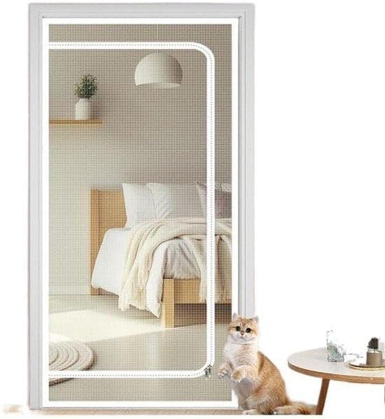 Unyqoos Stevig hek voor katten en honden met snelle sluiting, wit, B: 90 cm, H: 210 cm