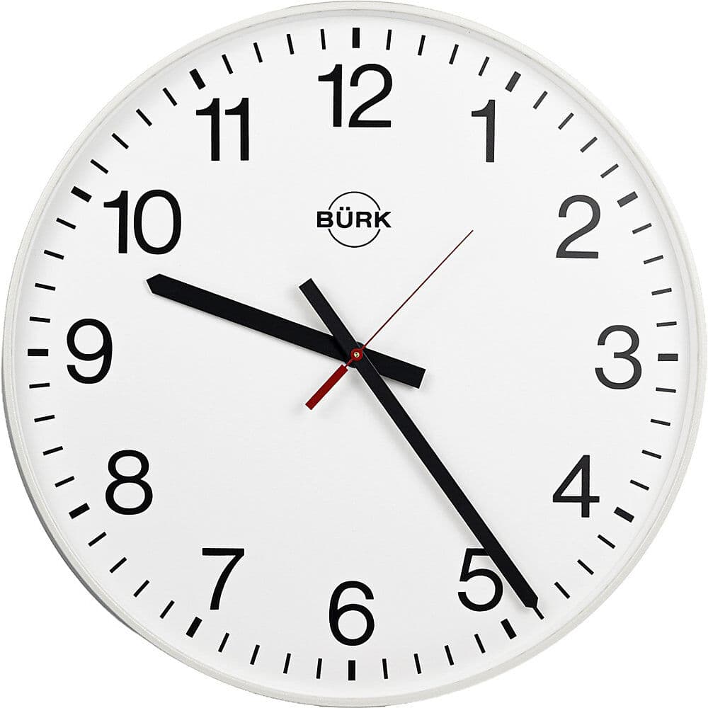 kaiserkraft Wanduhr - die Universelle, Ø 400 mm, Funkuhrwerk, mit Zahlen