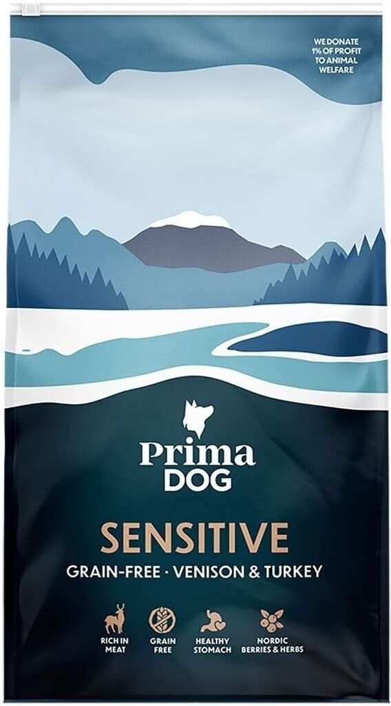 Primadog Adult All Breeds Sensitive Grain Free Venison & Turkey Torrfoder Till Hund 10 kg