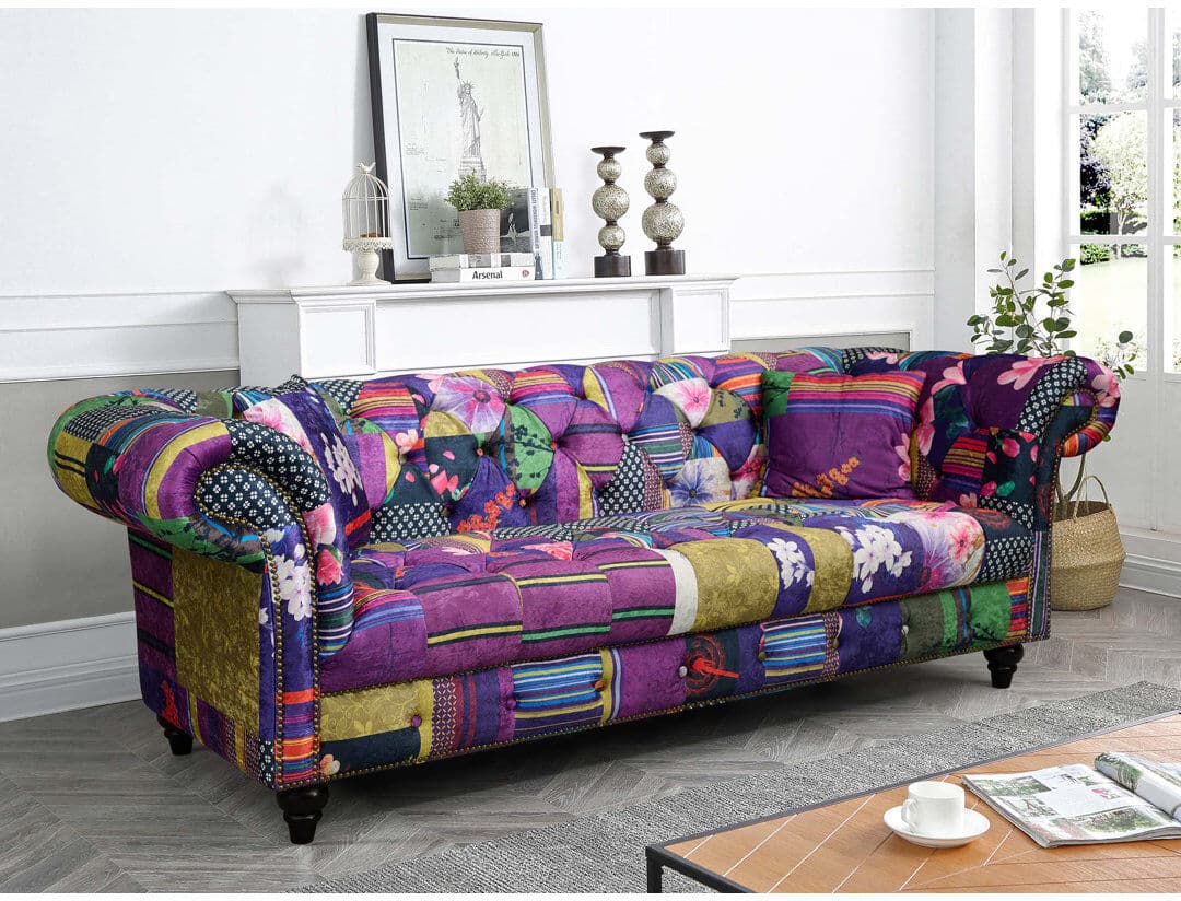 Latitude Vive Camaury Velvet Patchwork Sofa Anna Original 3