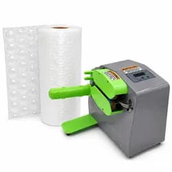 LastWerk Luftpolstermaschine für Luftkissenfolie inkl. 1x 300mm Bubble Film, kompakte Verpackungsmaschine mit digitaler Steuerung für Versand, Lager und E-Commerce