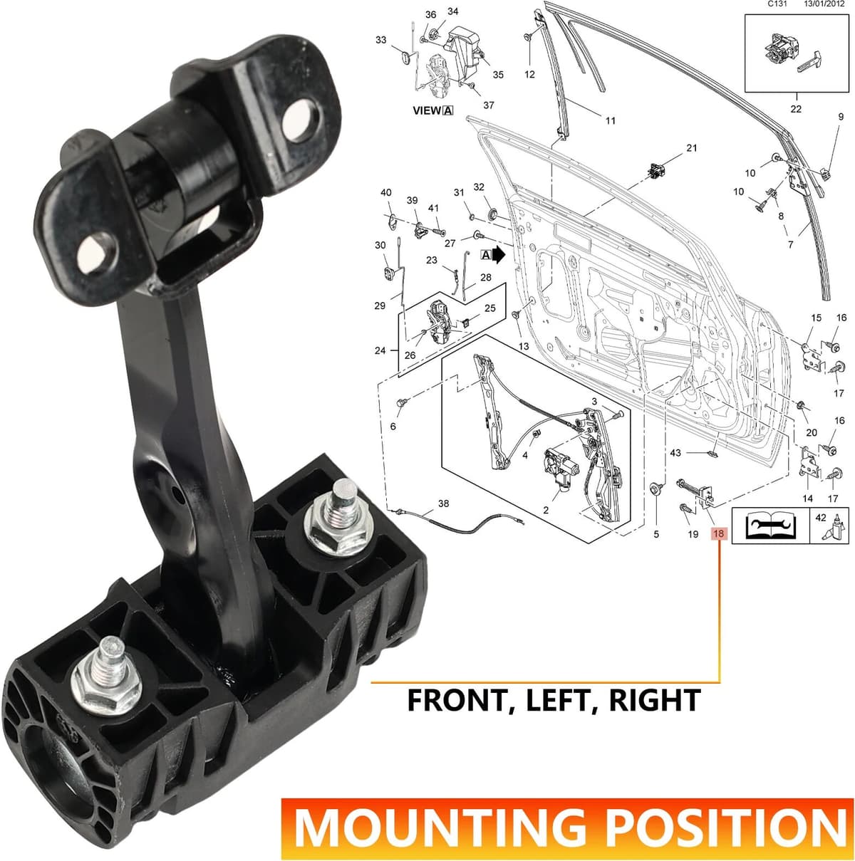 NONE Car Door Limiter Door Hinge Check Strap Front Left / Right For Peugeot Boxer Gitroen Fiat Ducato 1358220080 9181N9 1358220080