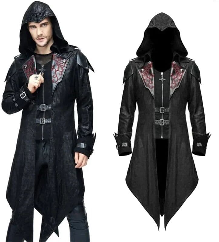 ZOBOTT 2024  Medieval Assassin Game Assassins Creed Cosplay Costume Edward Streetwear Hooded Jacket Outwear Halloween Party Clothing