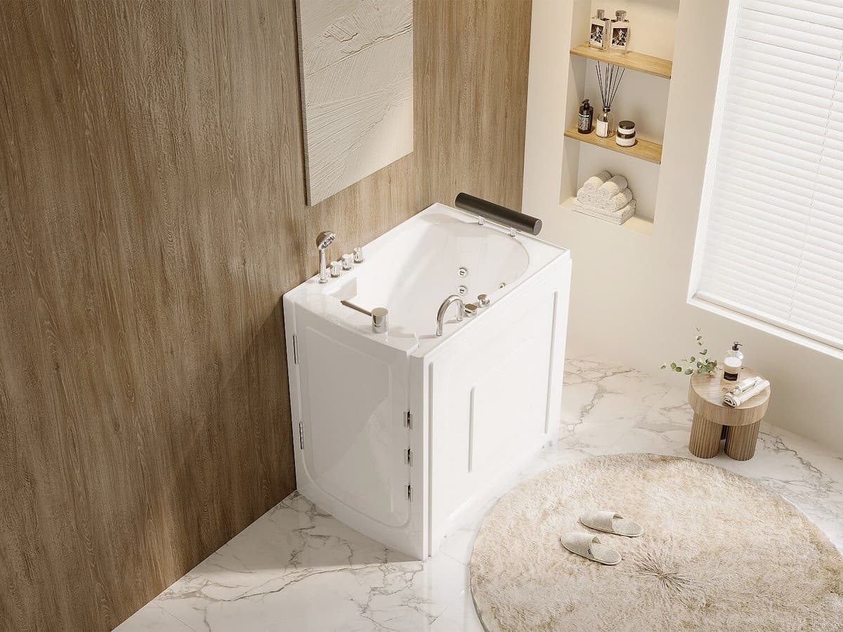 Vente-unique Whirlpoolbad met deur - 101,5 x 69 x 99 cm - 1 zitplaats - 220 L - BARUVA