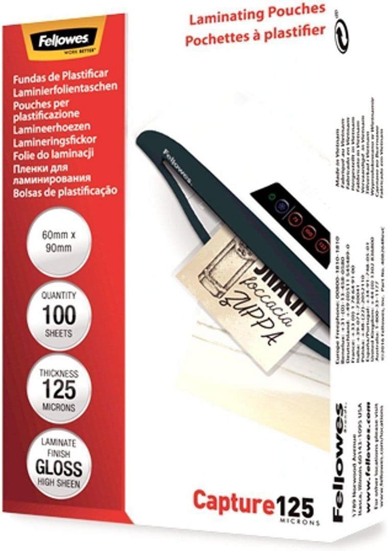 Fellowes Laminat 60x90mm 125 mic 100/fp