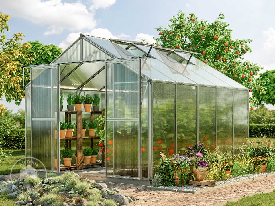 GFP 225 x 322 cm Greenhouse, incl. special offer set XL, 6 mm twin-wall sheets - (GFPV00039)