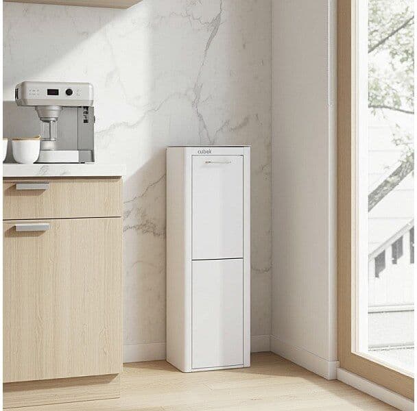 Hierro Cubo de basura para la cocina - Cubo de reciclaje - 2 compartimentos de 20L - CUBEK