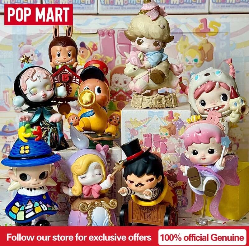 POP MART Original Popmart  Celebrating The Moment Popmart 15th Anniversary Series Blind Box Ornament Figurine Collection Festival Gift