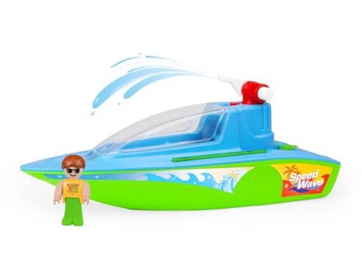 Lena BOAZZ Sportboot 36 cm bootboot voor binnen en buiten, voor kinderen vanaf 2 jaar, met waterreservoir en sproeifunctie