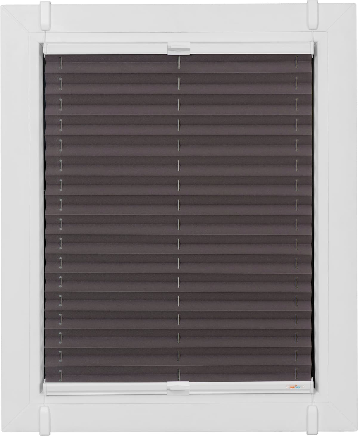 Plissee SUNLINES "One Size Style Crepe, ohne Bohren, blickdicht, Klemmfix", grau (anthrazit, weiß, weiß), B:110cm H:210cm, Obermaterial: 85% Polyester, 15% sonstige Fasern, Plissees, Plissee, Zubehörfarbe weiss, zum Klemmen anthrazit, weiß, weiß 210cm, zw