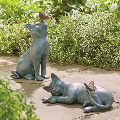 Curious Cat Garden Sculpture - Dreaming - Grandin Road