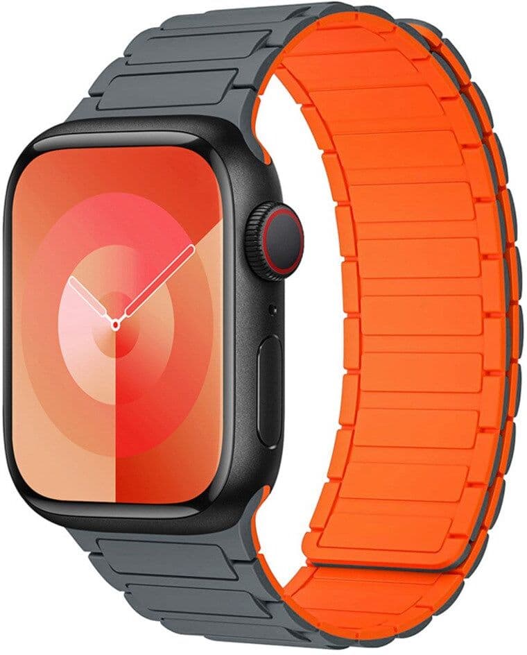 Lippa Apple Watch (42/44/45/46/49 mm) Magnetisk Silikone Urrem - Grå