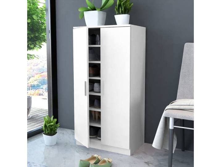Blanc Meuble à chaussures - Meuble d'entrée pour Couloir/salon - 7 étagères blanc @sale40001