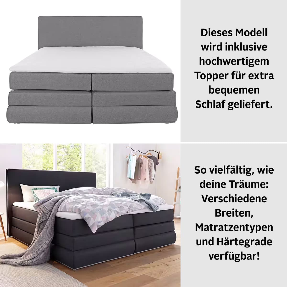 COLLECTION AB "Ninoni" inkl. Bettkasten, Topper und wahlweise mit LED-Beleuchtung