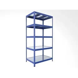 Kellerregal Biedrax 35 x 120 x 180 cm, Blau, 5 Stahlböden verzinkt, Fachlast 150 kg pro Fachboden