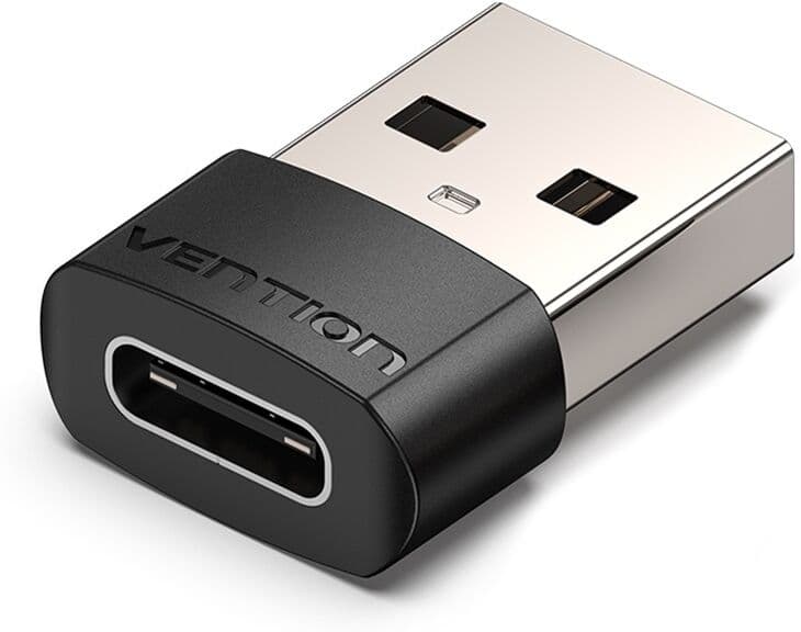 Vention Adapter USB-A Male to USB-C Female Black CDWB0