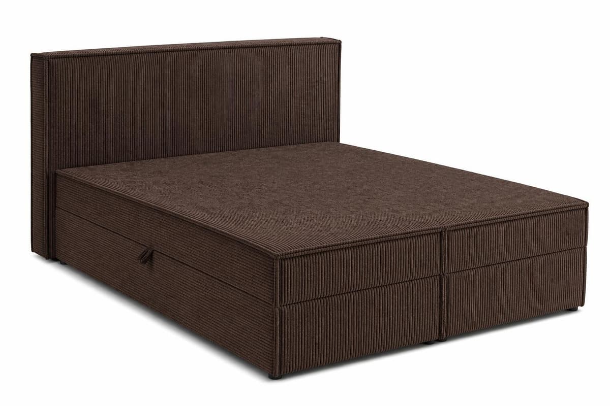 Tegre Continentale boxspring ASTI met opbergruimte en topper, bruin, 200 x 200 cm