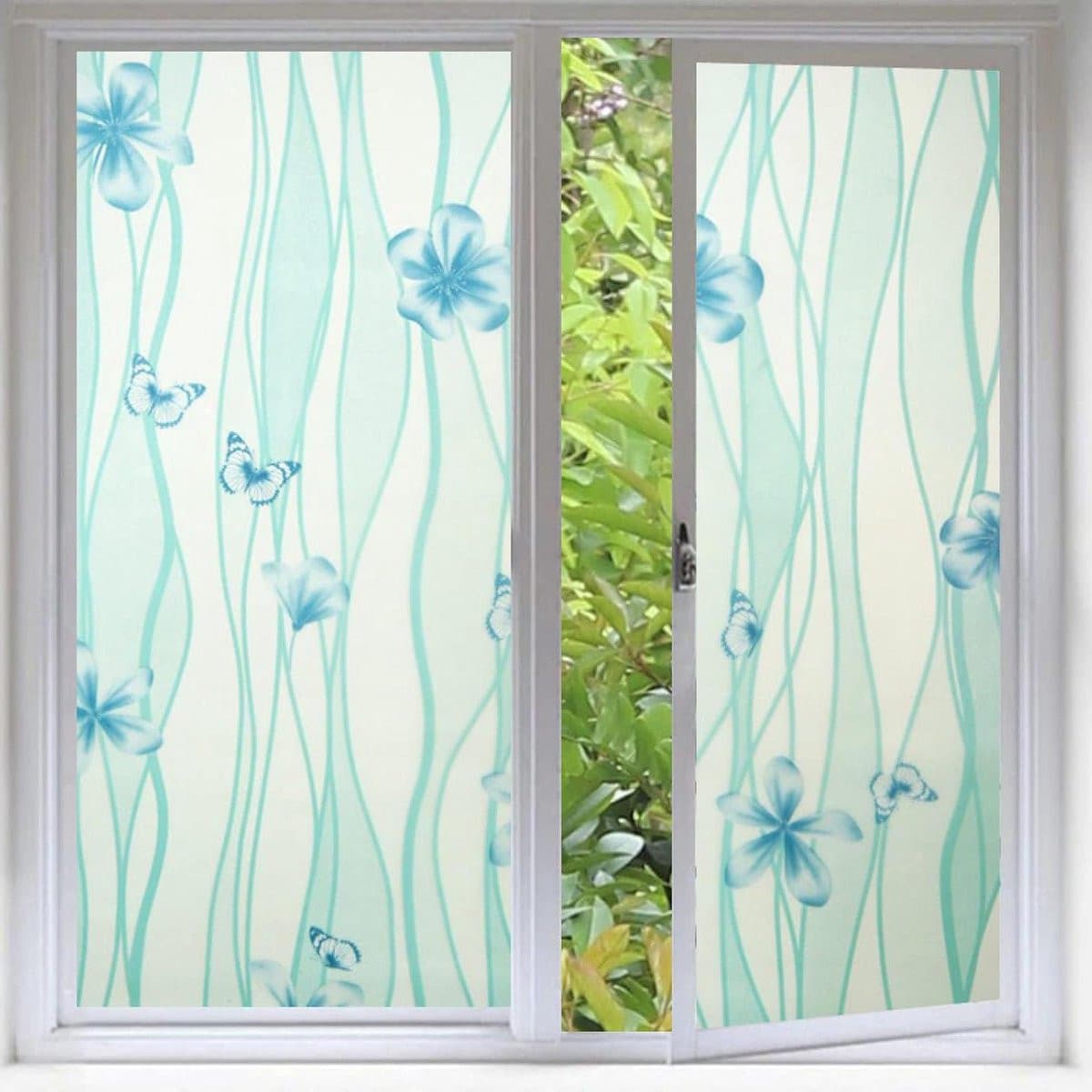 Raamfolie Privacy Blauwe Vlinder, Zelfklevende Verduisterende en Ondoorzichtige Folie voor Ramen, B/D/H: 70 x 200 cm