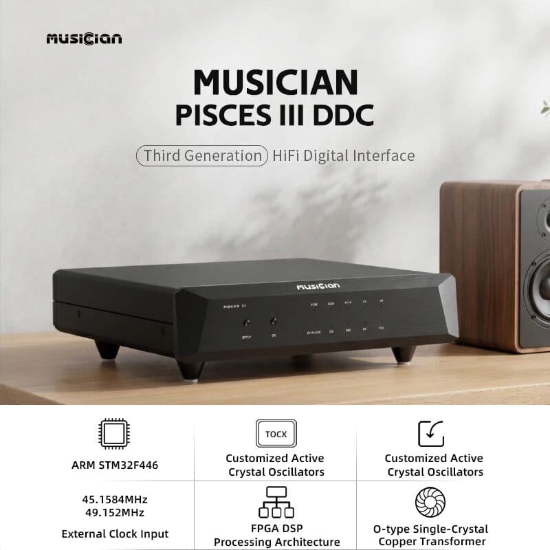 KZ MUSICIAN PISCES III HIFI Digital Interface I2S Accurate FEMTO Clock TOCX ARM STM32F446 24Bit 768KHZ DSD512 USB Interface PISCES3