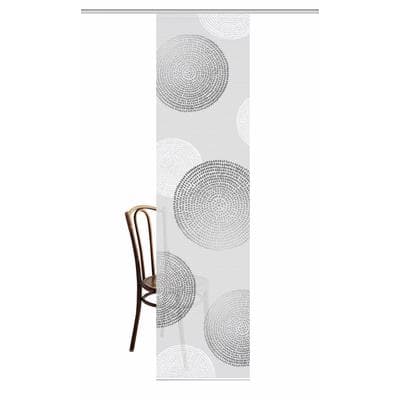 Schiebegardine HOME IN GREEN "GINNO" Gr. 1, grau, B:60cm H:245cm, Polyester, Gardinen, SET DIGITALDRUCK,BAMBUSOPTIK RECYCELT