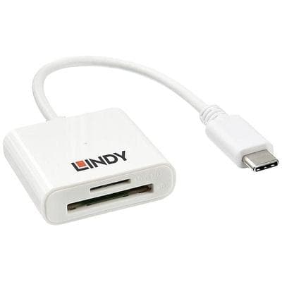 LINDY Externer Speicherkartenleser microSD, SD, USB-A (USB 3.2 Gen 1) Weiß