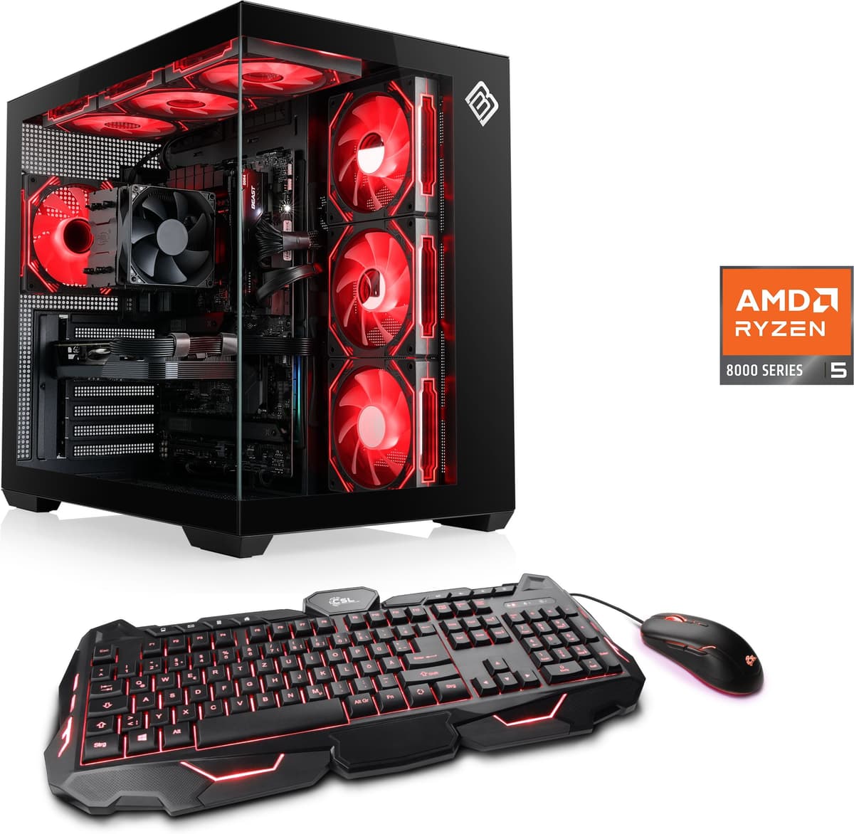 CSL PC "Vitrum Advanced V24484", schwarz, Microsoft Windows 11 Home (64 Bit), NVIDIA GeForce RTX 3050, 16 GB RAM 500 GB SSD, Desktop-PCs, PC