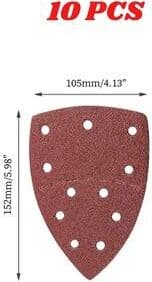 Inspire Select Triangular Detail Sanding Paper Set 10 20 40 Pcs 40 2000 Grit Mouse Sander Pads With 11 Holes, Multi Grit Finish Sand 10 Pcs 800