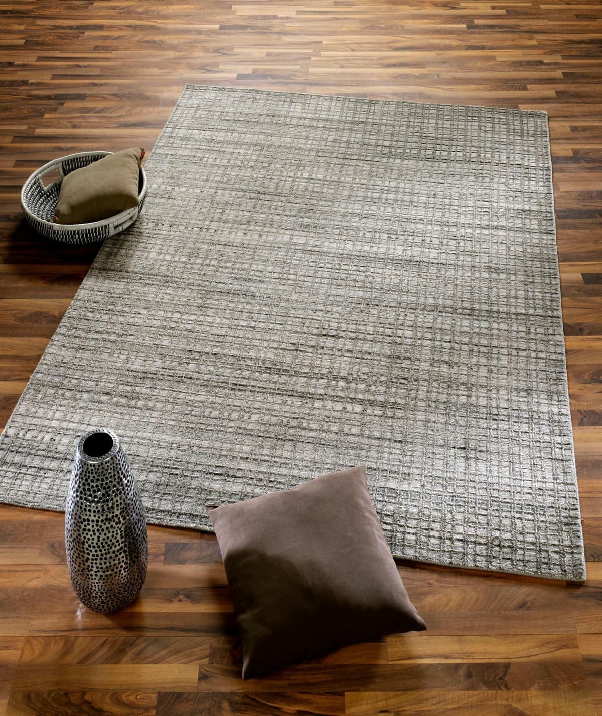 Teppich OCI DIE TEPPICHMARKE "DELIMA Tarek" Gr. 4, grau, B:170cm H:5mm L:240cm, Viskose, Wolle, Teppiche, Teppich, handgeknüpft, dezenter Glanz, Viskose, Wohnzimmer grau B : 170cm 1 Stk., 5mm, L: 240cm