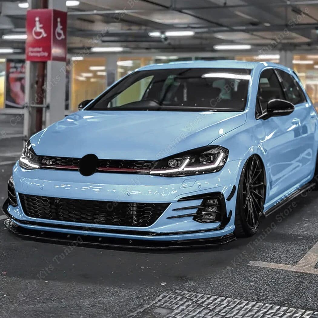 NONE Front Bumper Side Canard Wings Splitter For Volkswagen Golf 7.5 GTI GTD 2017-2019 Car Air Vent Wind Blade Spoiler Body Kits